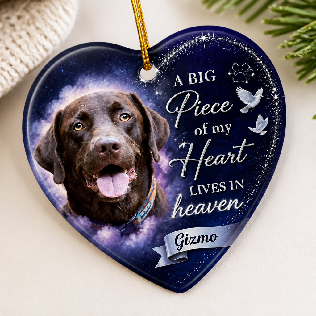 Pet Memorial Heart Ornament – Photo + Name – A Big Piece of My Heart Lives In Heaven - Personalized Shape Ornament 9efc6202-047b-4d9e-803d-1bfb8d9d7f13.jpg