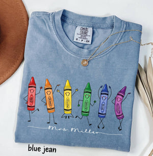 Comfort Colors Customized Crayon Doodles Teacher Shirt, Dancing Rainbow Back to School Tee, Kindergarten Elementary School Teacher Gift 9f0b2cb5-7091-43a1-8d39-199151b5d9d6-3.jpg