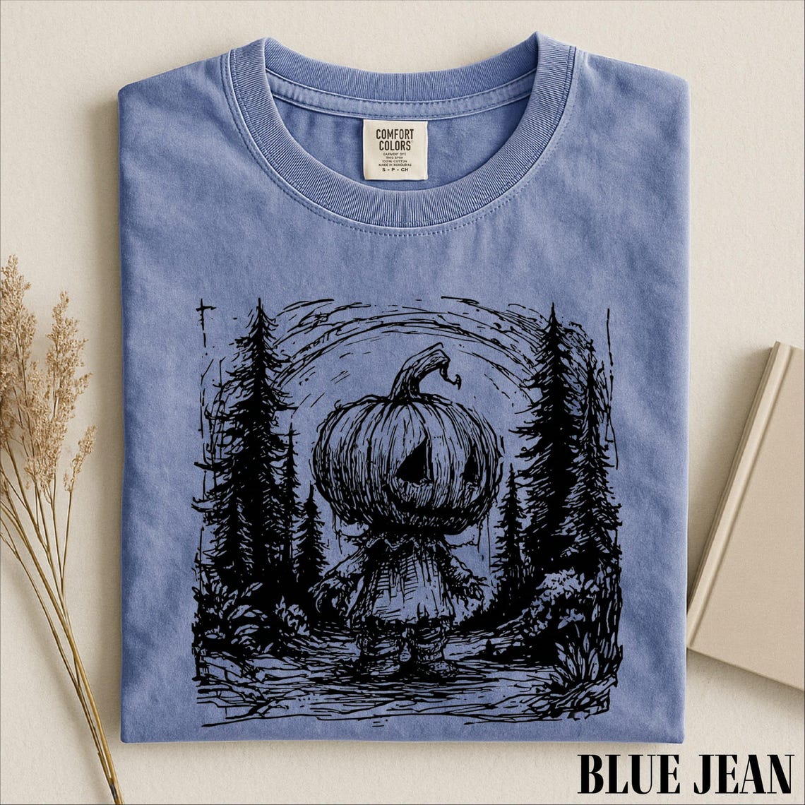 Spooky Forest Pumpkin Head Shirt, Retro Halloween Graphic Tee 9f17398b-2a80-401b-949b-fa07c7b5609d-3.jpg