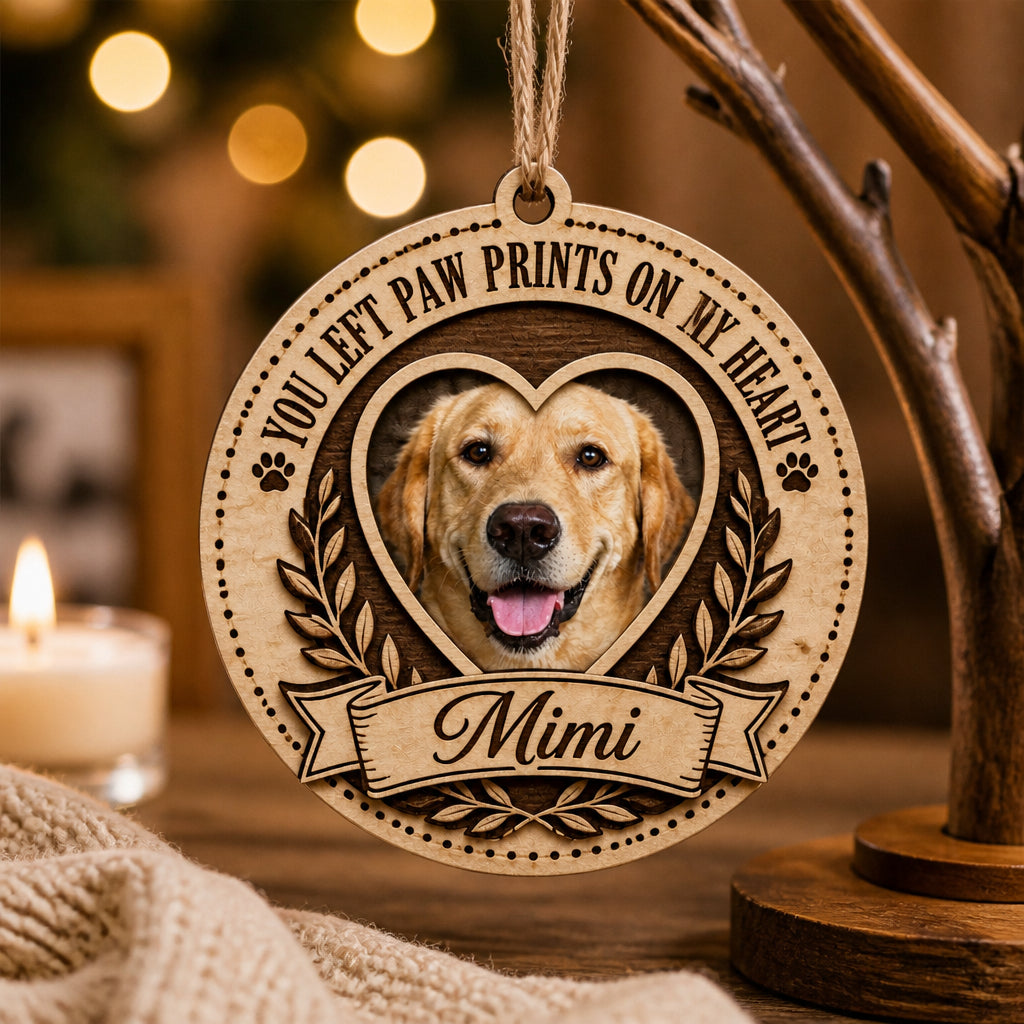 You Left Paw Prints On My Heart — Photo + Name Pet Memorial 3‑Layer Wood Ornament - Personalized 3-Layered Wood Ornament 9f1c6c27-6f8c-4904-98da-a6d84fa76361.jpg