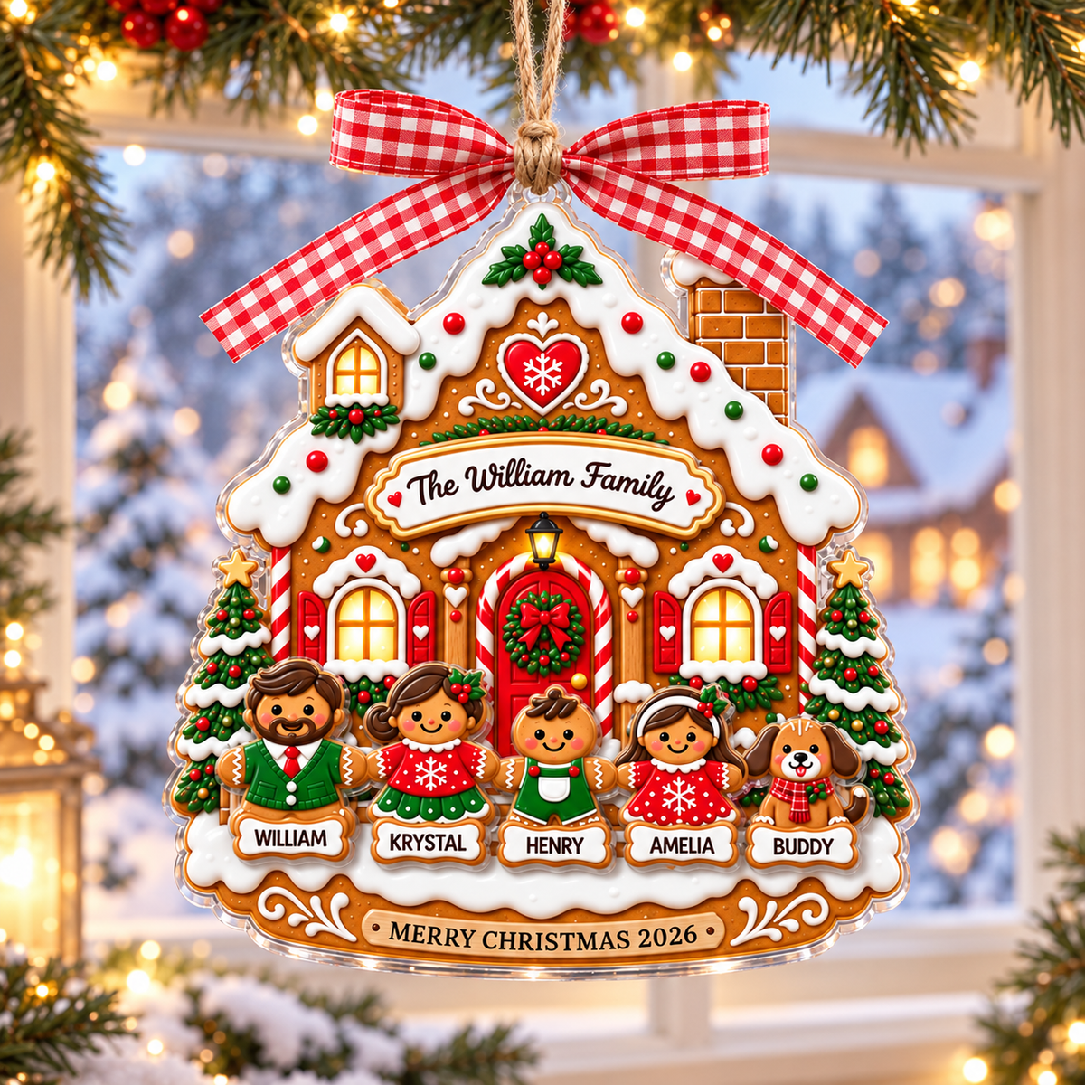 Personalized Christmas Gingerbread Family Cookie House Ornament, Custom Family Members Name Ornament, Family Keepsake, Grandma Gifts 9f385995-1481-4b65-a7ec-62a458c9e074-banner-1.png