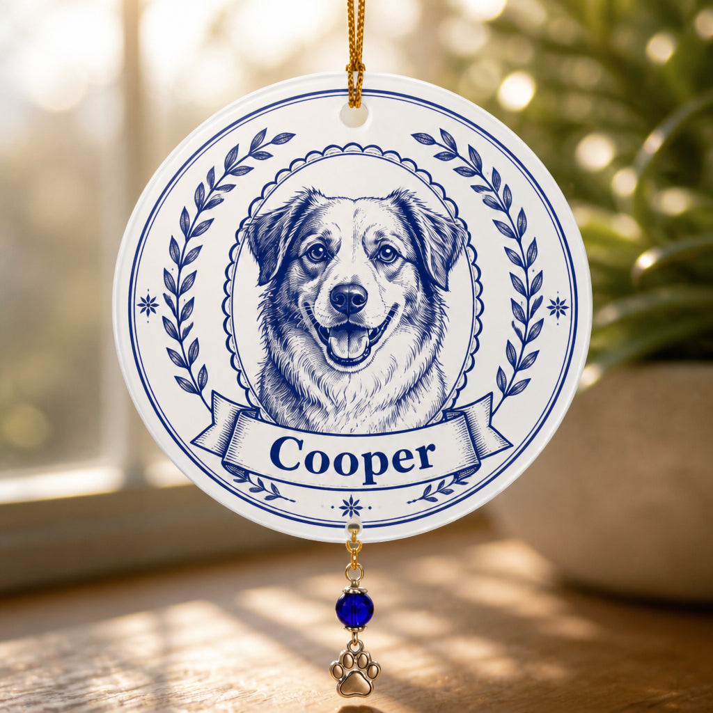 Custom Cobalt Pet Cameo Ornament - Personalized 1 Layered Suncatcher with Charm 9f4f7050-aa71-4007-bdab-c40e7764d796.jpg
