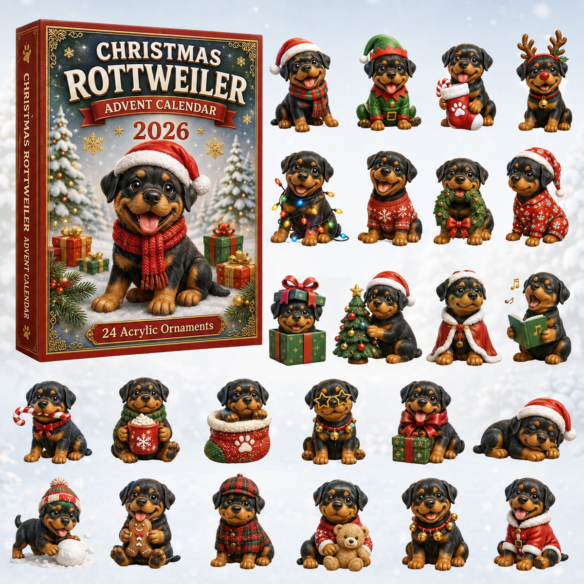 Christmas Rottweiler Advent Calendar 2026 - 24-Day Festive Countdown, Acrylic Charms Blind Box - Gift For Rottweiler Lovers 9f51c6fb-647e-4ddc-8f42-0c53a182b28b-christmas-rottweiler.jpg