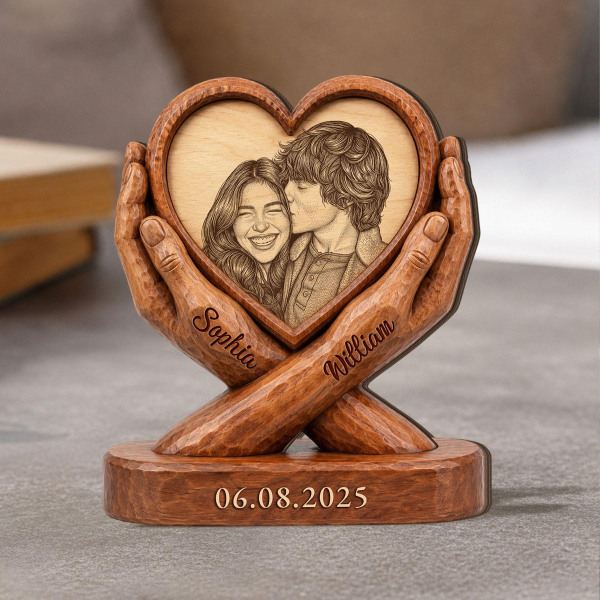 Personalized Photo Couple Wooden Plaque, Custom Image & Couple Name Sign, Wedding Anniversary Gift Block, Engagement Gift, Gift For Husband 9f738d89-a54e-43d0-ae86-32f527dfedb3-7.jpg