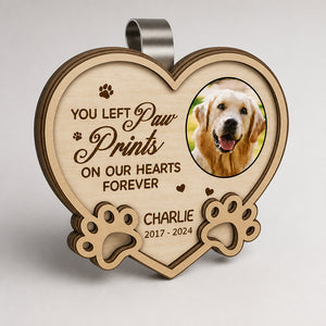 Pet Memorial Car Visor Clip – Paw Prints | Photo + Name + Years - Personalized Wooden Car Visor Clip 2 Layer 9f7f194b-2769-4a27-a4ff-35df5fb20d0a.jpg