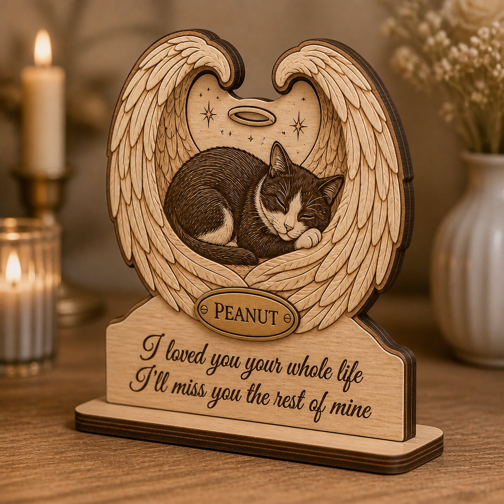 Angel Wings Pet Memorial - Name Tag Standing Wood Sign - Personalized Wooden custom shape Standing 2 layer (5mm) 9f81ae60-634c-4f63-b184-04266fb157f5.jpg