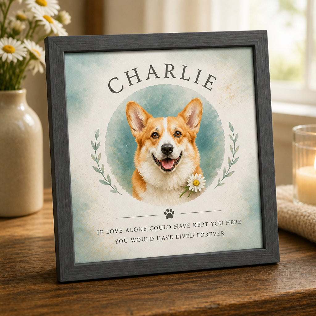 Pet Memorial Picture Frame – Photo-to-Watercolor Portrait with Name - Personalized Picture Frame 9f89242c-f8d7-4fc3-84f2-80ccdac70c54.jpg