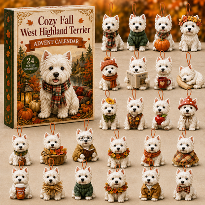 Cozy Fall West Highland Terrier Advent Calendar 2026 - 24-Day Festive Countdown, Acrylic Charms Blind Box - Gift For West Highland Terrier Lovers 9fa170af-e49a-4898-a494-9b93ba96703e-west-highland-terrier-box-charms.png