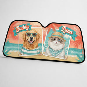 Custom Pet Portrait Auto Sun Shade with Names – Summer Vibe (2 Pets) - Personalized Auto Sun Shade 9fa83f1d-4cc6-43d9-8c1b-ee5bc1d536f5.jpg