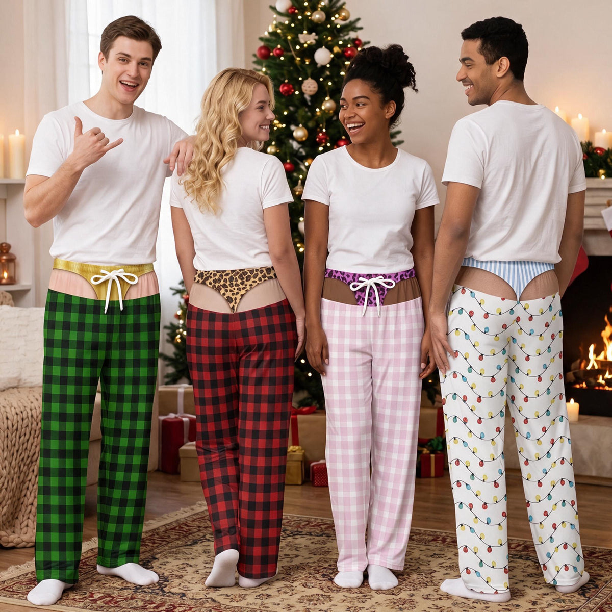 Custom Funny Plaid Pajama Pants for Men, Fake Butt & Underwear Illusion, Christmas Prank Gift 9fd327bc-4ca2-4bb5-9bd7-0b04c2b2bcce-4.jpg