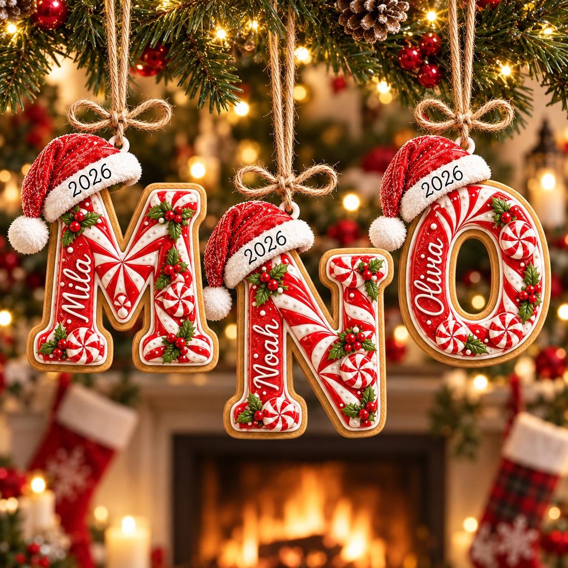 Personalized Peppermint Christmas Ornament, Custom Name Initial Monogram Ornament, Candy Cane Letter Xmas Decor,Kids Christmas Tree Ornament 9fdb2541-122d-44fd-95ba-9927294ed34c-12.jpg