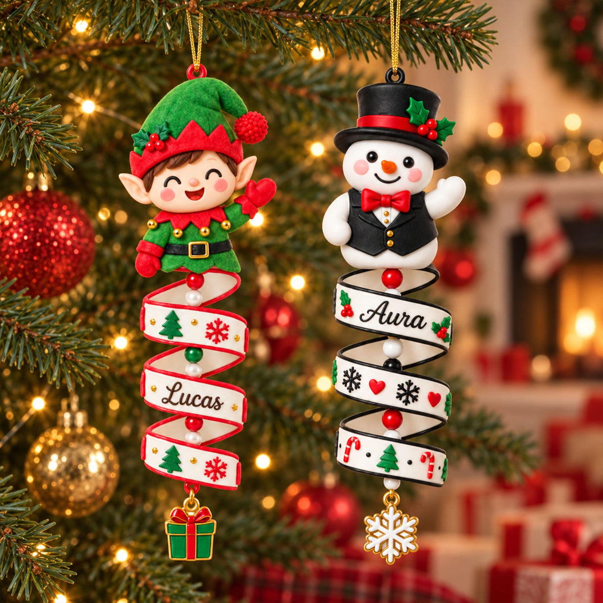 Christmas Snowman Spiral Ornament, Custom Name Snowman Acrylic Ornament, Christmas Tree Decor, Santa Snowman, 2026 Christmas Keepsake 9fe6573e-5d0b-4672-b1e4-d1b004f10dc0-5.jpg