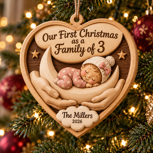 Personalized First Christmas as a Family of 3 Ornament 2026 – Baby Girl’s First Christmas Keepsake, Custom Family Name, Gift for New Parents 9ff7b102-f6ab-4452-b7ef-97803082b53a-Heart-Shaped-Family-of-Three-Ornament-4.png