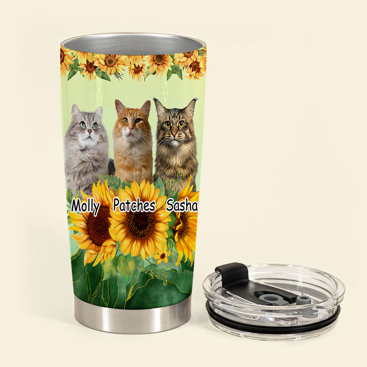 A House Without A Cat - Personalized Custom Cat Photo Tumbler