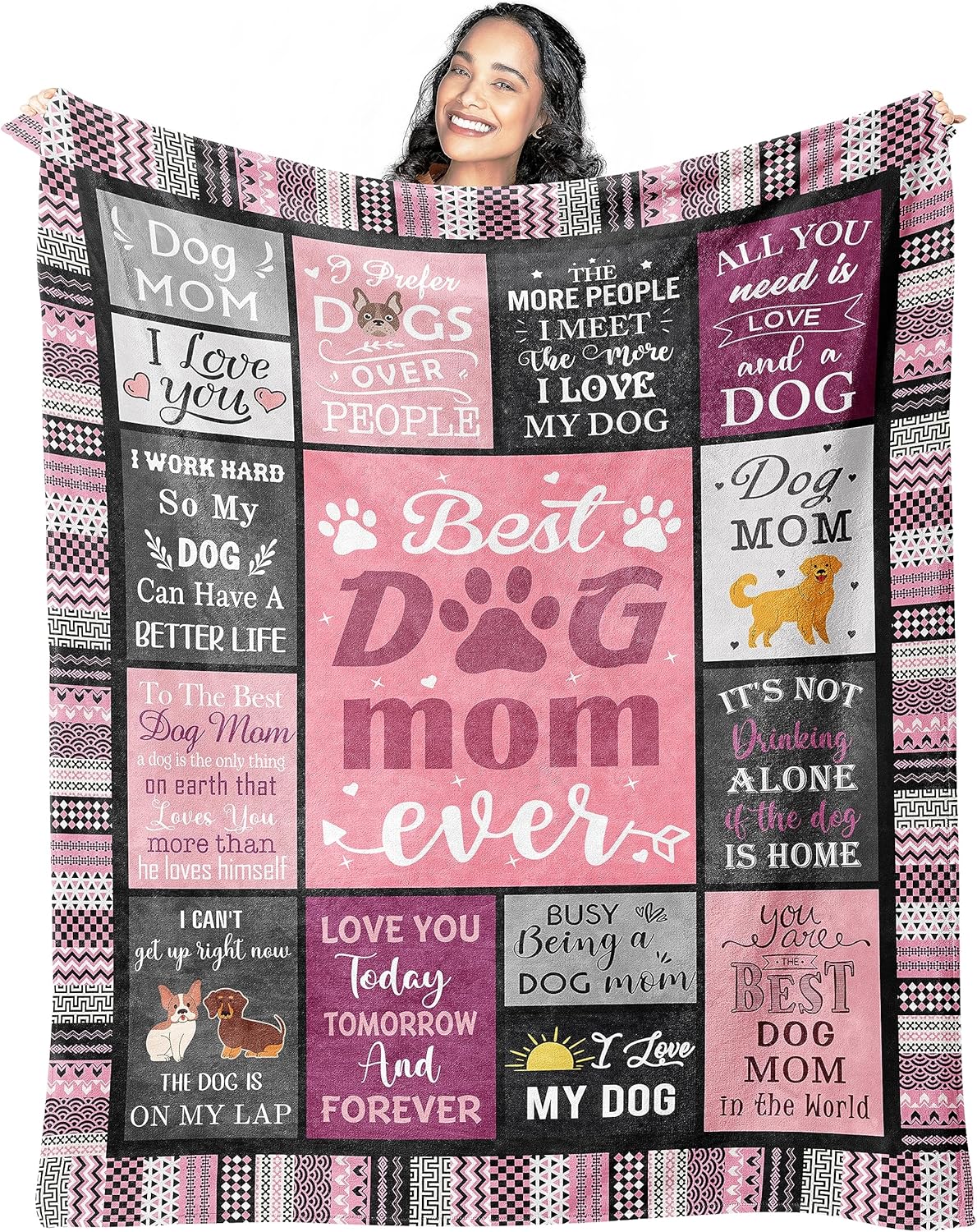 Dog Mom Gifts for Women Blanket, Dog Lovers Gifts for Women, Gifts for Dog Lovers Women, Dog Lover Gifts for Women, Dog Mom Gift, Mother's Day Gift