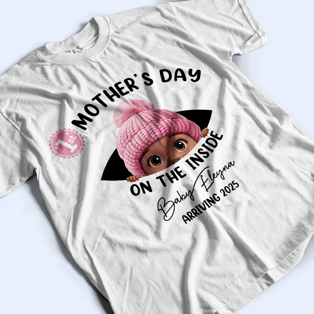 Baby First Year On The Inside With Mom - Personalized T Shirt AH880-HAL3111-Mockup-2.png
