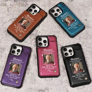 Custom Photo Memorial I Will Carry You With Me - Personalized Leather Flip Wallet Phone Case