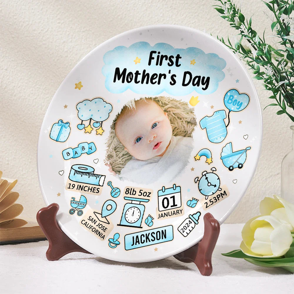 Happy First Mother's Day - Personalized Ceramic Plate