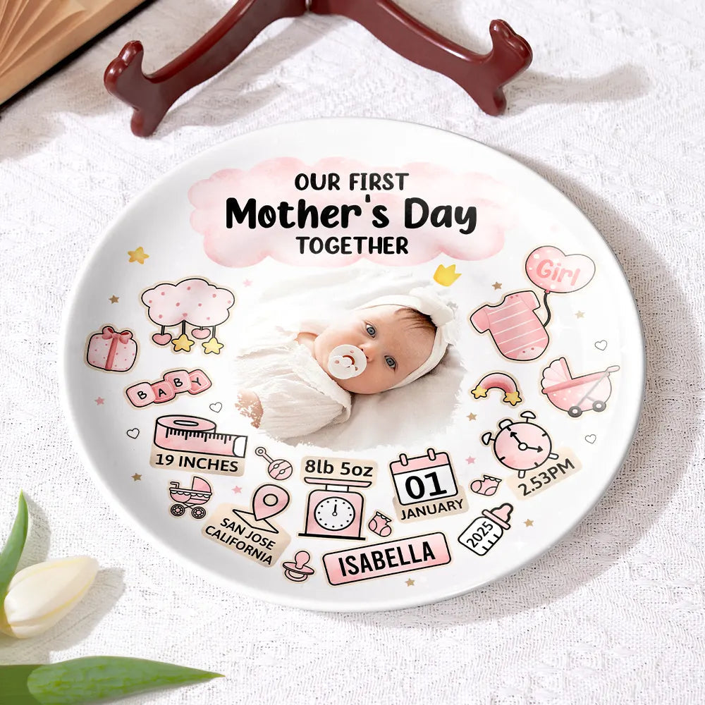 Happy First Mother's Day - Personalized Ceramic Plate