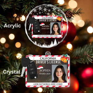 Personalized Photo New Driver Ornament 2024, Drivers License Ornament, Gift for New Driver, Driving Ornament, Drivers Permit Christmas
