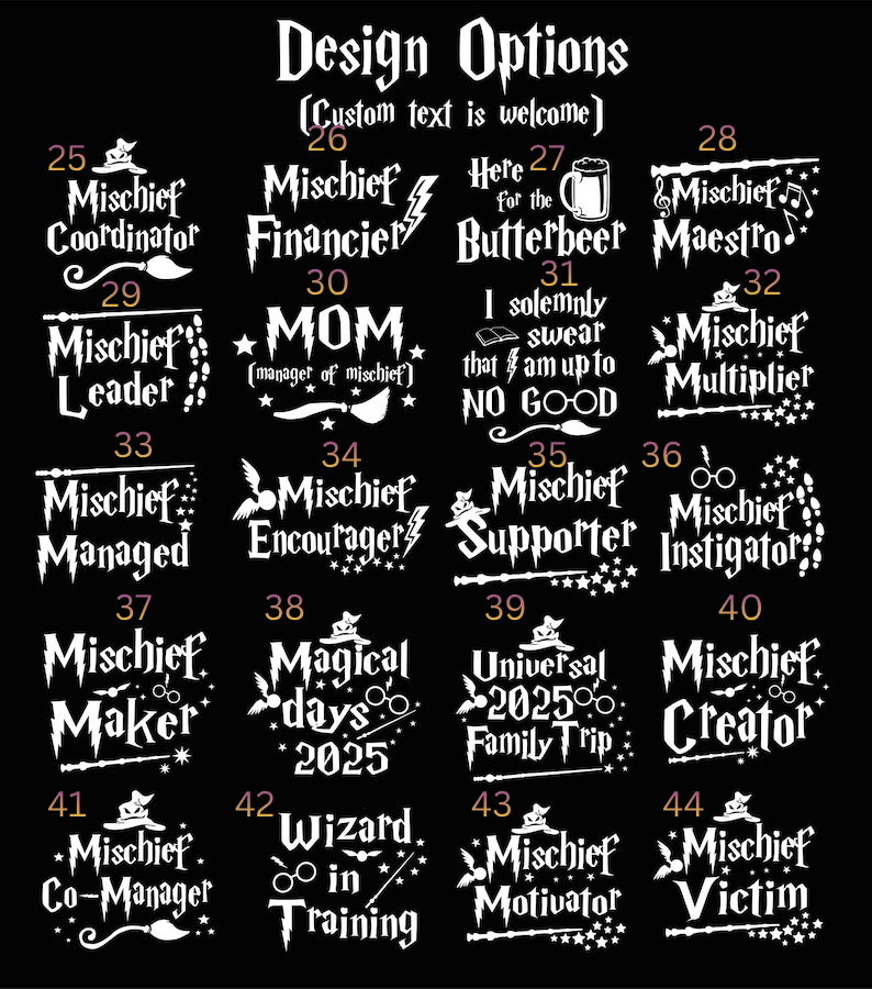 2025 Custom Family Shirts Matching Wizard Vacation T-Shirts Pottery & Mischief Theme, Personalized Group Outfits