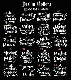 2025 Custom Family Shirts Matching Wizard Vacation T-Shirts Pottery & Mischief Theme, Personalized Group Outfits