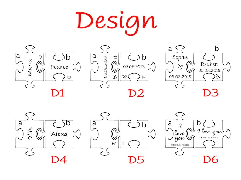 Personalized Puzzle key chain with Names Couples key chain Puzzle jewelry Anniversary gift Boyfriend Gift Valentine's day Gift for her