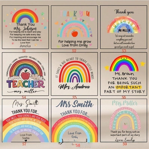 Personalized Teacher Gift,Teacher Desk Name Plate,Teacher Acrylic Plaque,Rainbow Teacher,Teacher Sign, Personalized Teacher Desk Name Plate