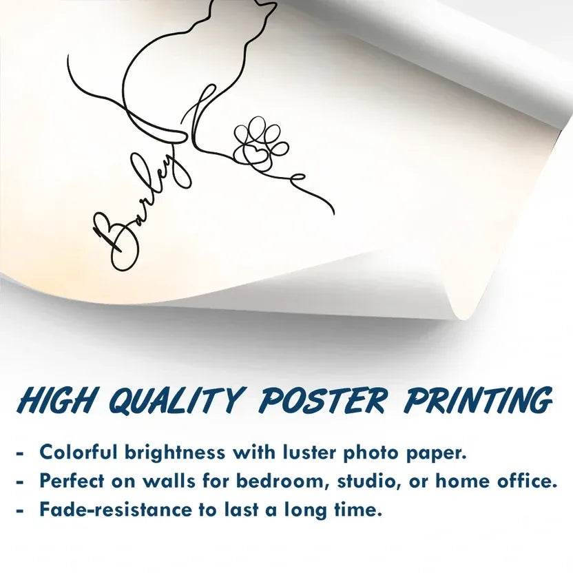Adorable Cat Line - Personalized Poster
