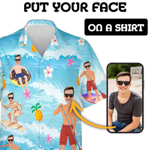 Aloha Beach Party Hawaiian Shirt - Custom Face Hawaiian Shirt