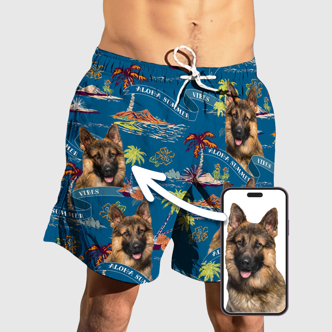 Personalized Photo Upload Dog Men's Aloha Buddies Shirt  , Personalized Dog Face Shirt, Personalized Aloha Buddies Shirt   AlohaBuddiesShorts2.jpg?v=1716879699
