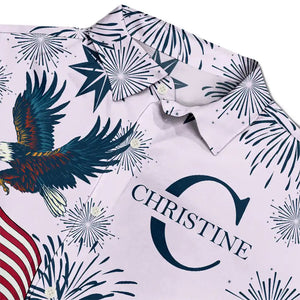 America 250 Anniversary Eagle USA Flag Custom Name - Personalized Hawaiian Shirt