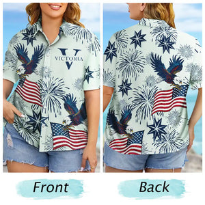 America 250 Anniversary Eagle USA Flag Custom Name - Personalized Hawaiian Shirt