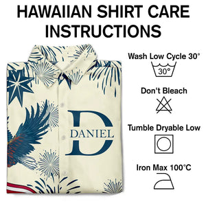 America 250 Anniversary Eagle USA Flag Custom Name - Personalized Hawaiian Shirt