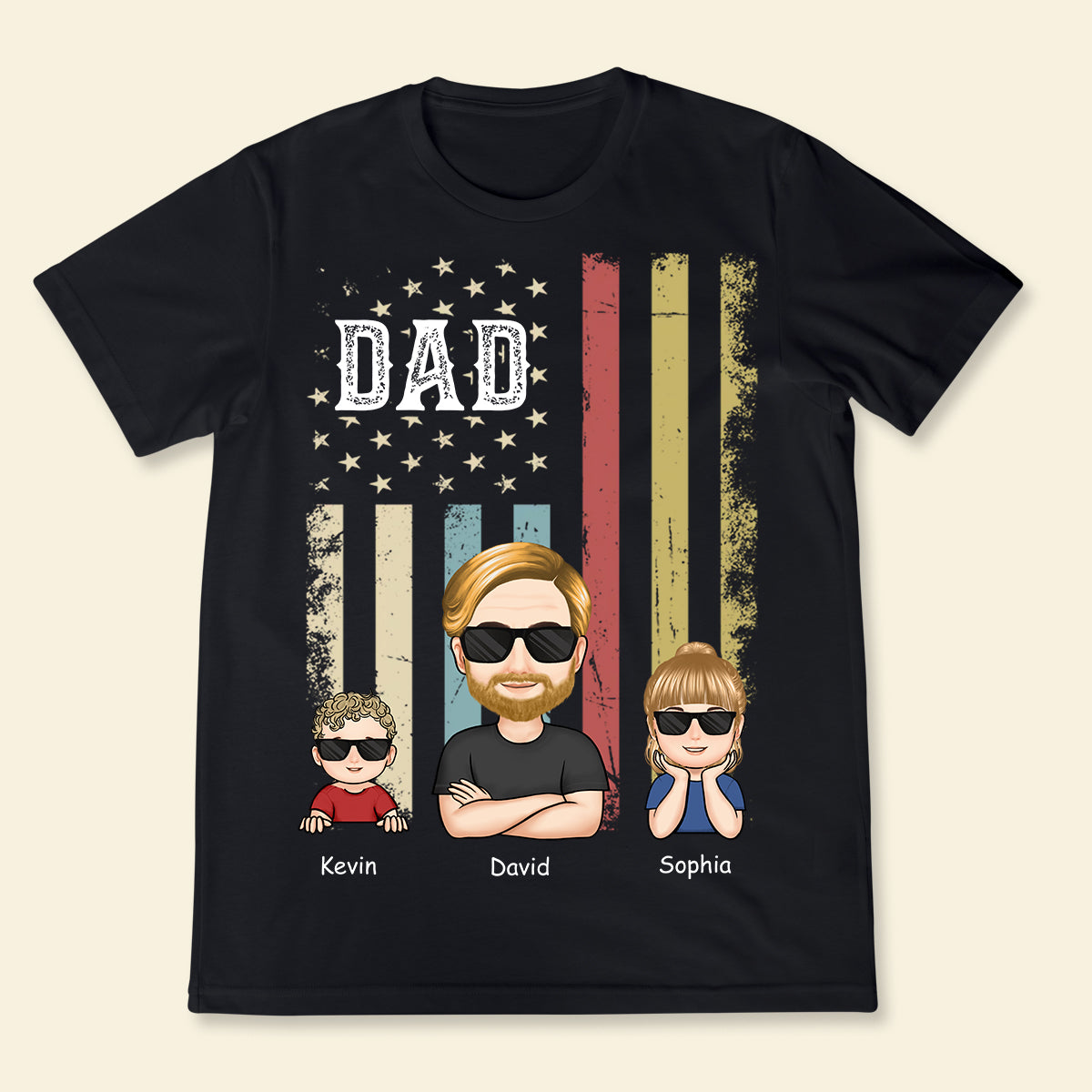 American Dad Flag - Personalized Apparel - Gift For Father, Daddy, Dad, Father's Day