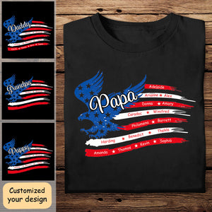 American Flag With Name - Personalized Shirt - Gift For Family, 4th Of July