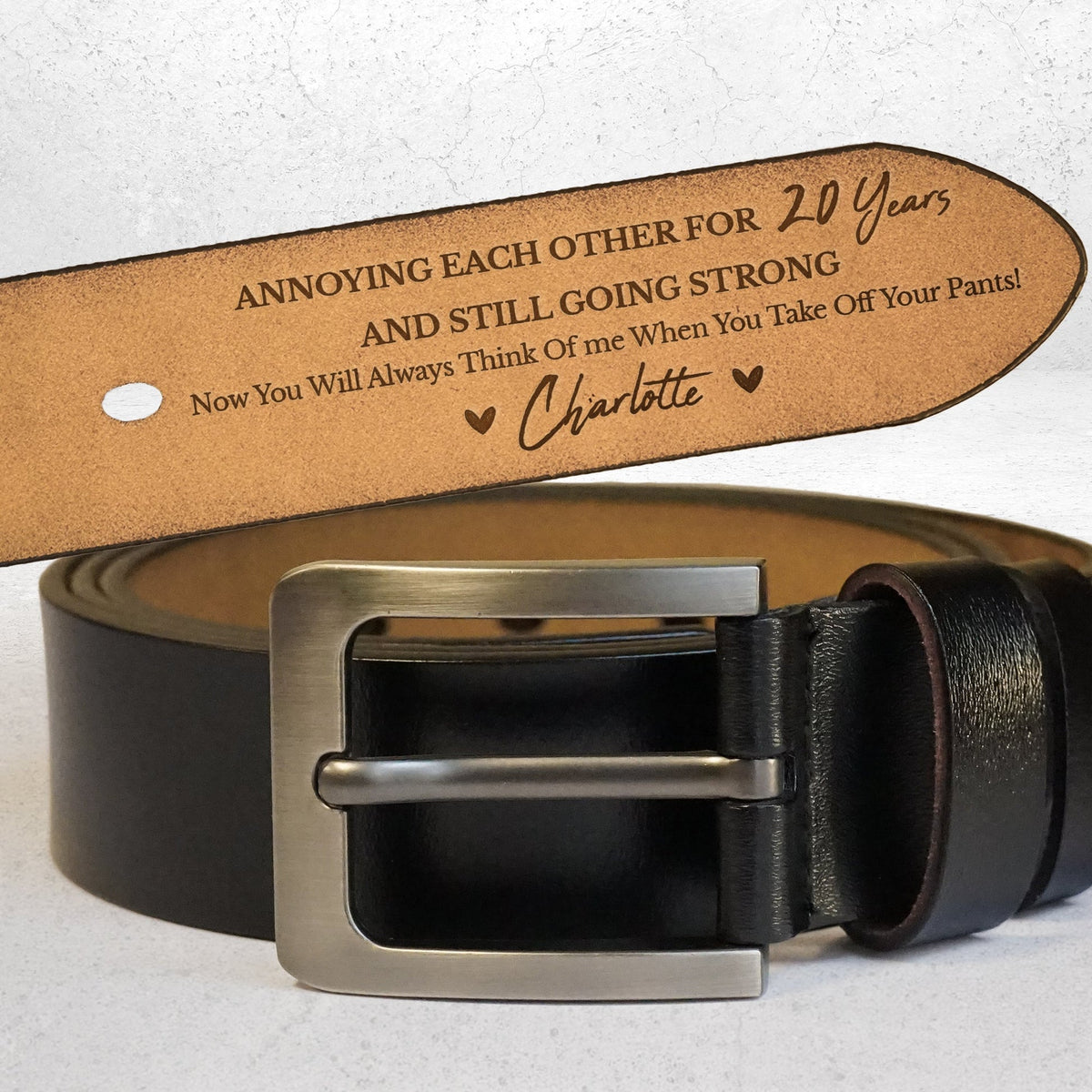 Annoying Each Other For Many Years Couple Gift customize gift for him Gift For Husband - Personalized Engraved Leather Belt