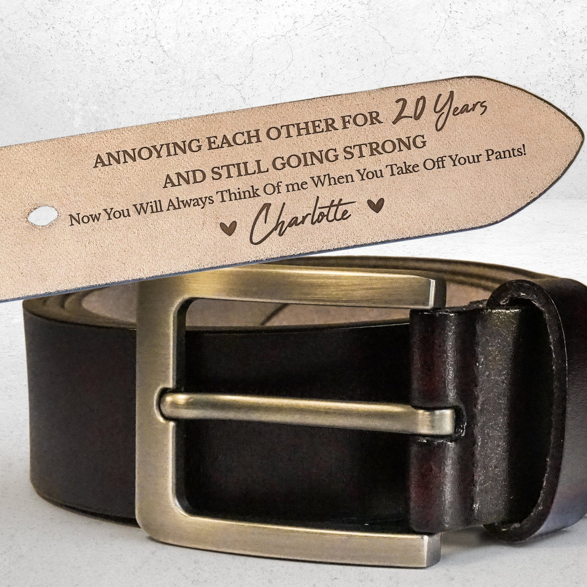 Annoying Each Other For Many Years Couple Gift customize gift for him Gift For Husband - Personalized Engraved Leather Belt