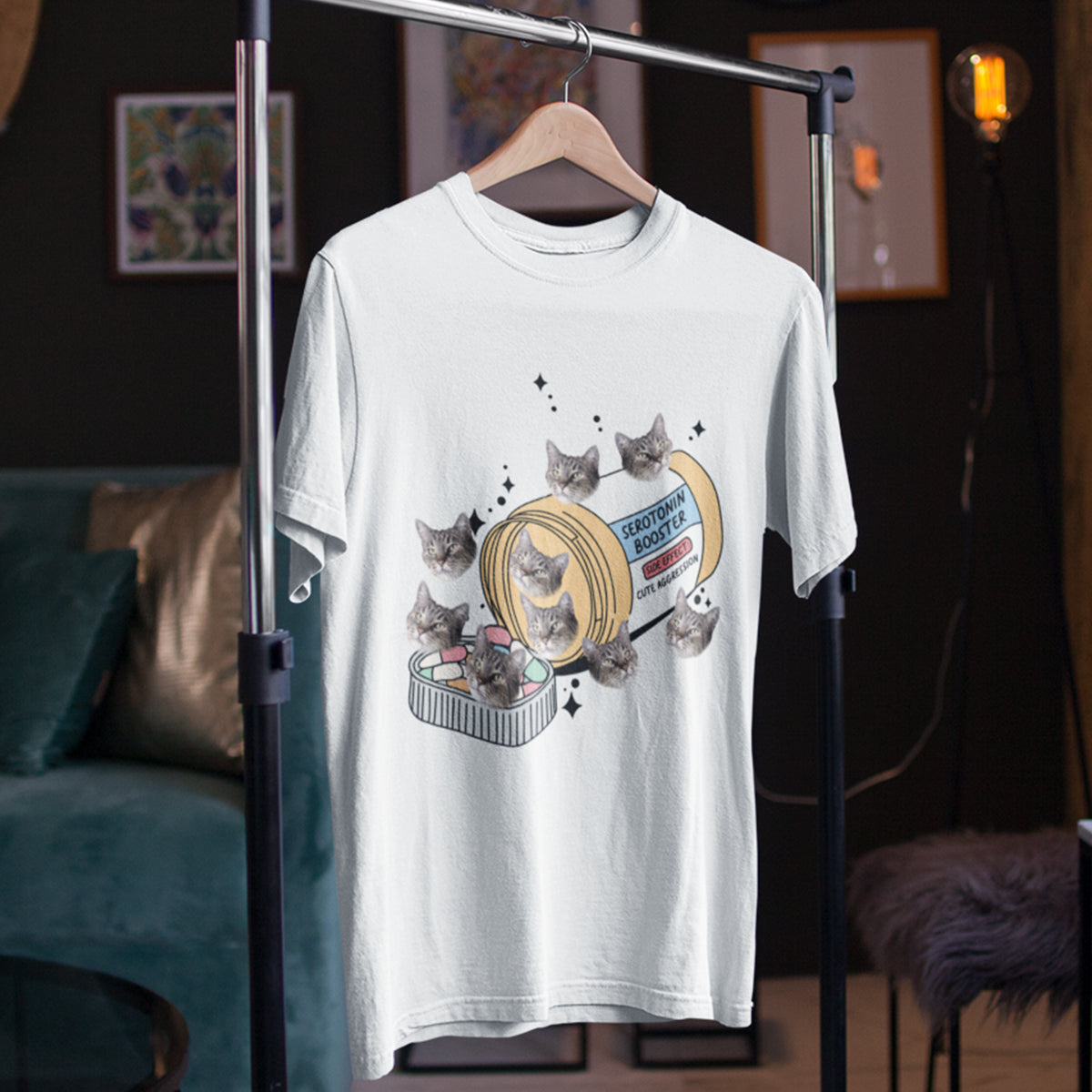 Antidepressant Cat - Personalized Custom Cat Photo Shirt