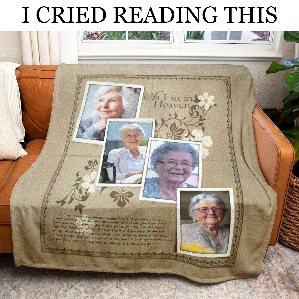 As I Sit In Heaven Custom 4 Photos Blanket Memorial