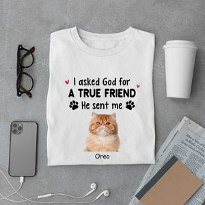 Asked God For A True Friend - Personalized Custom Cat