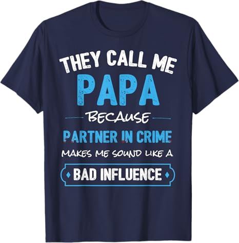 Funny Grandpa Papa Partner In Crime Dad Custom T-Shirt Father's Day Gift
