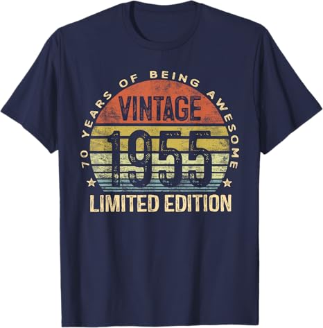 Vintage 1955 Limited Edition 70-Year-Old Gifts 70th Birthday personalized T-Shirt For Him Father's day gift Birthday Gift