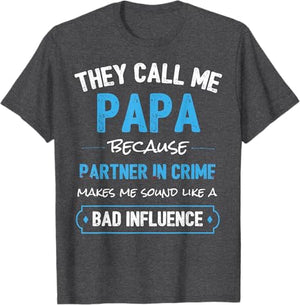 Funny Grandpa Papa Partner In Crime Dad Custom T-Shirt Father's Day Gift