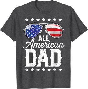 All American Dad Papa 4th of July Father's Day Sunglasses Family Custom T-Shirt Grandpa Shirt Father's Day Gift 4th of July Gift