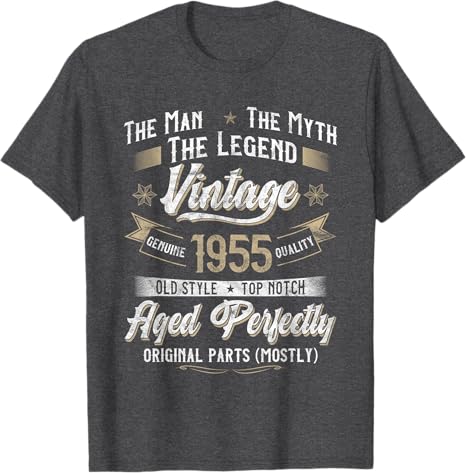 70th Birthday Gift Vintage 1955 Men Funny 70 Years Old 1955 T-Shirt personalized T-Shirt For Him Father's day gift Birthday Gift