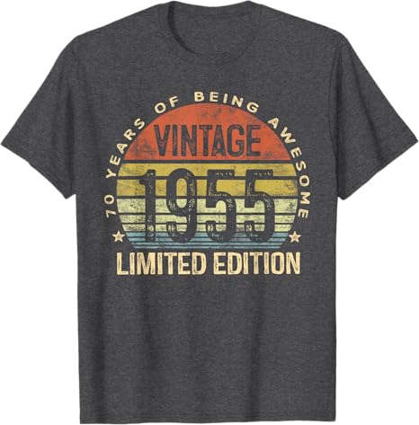 Vintage 1955 Limited Edition 70-Year-Old Gifts 70th Birthday personalized T-Shirt For Him Father's day gift Birthday Gift
