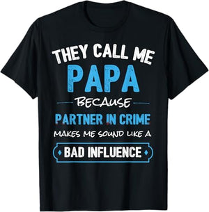 Funny Grandpa Papa Partner In Crime Dad Custom T-Shirt Father's Day Gift