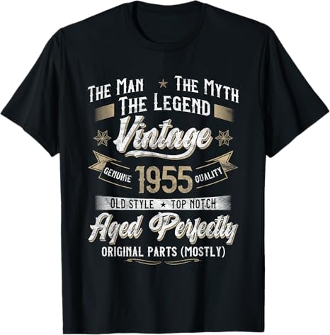 70th Birthday Gift Vintage 1955 Men Funny 70 Years Old 1955 T-Shirt personalized T-Shirt For Him Father's day gift Birthday Gift