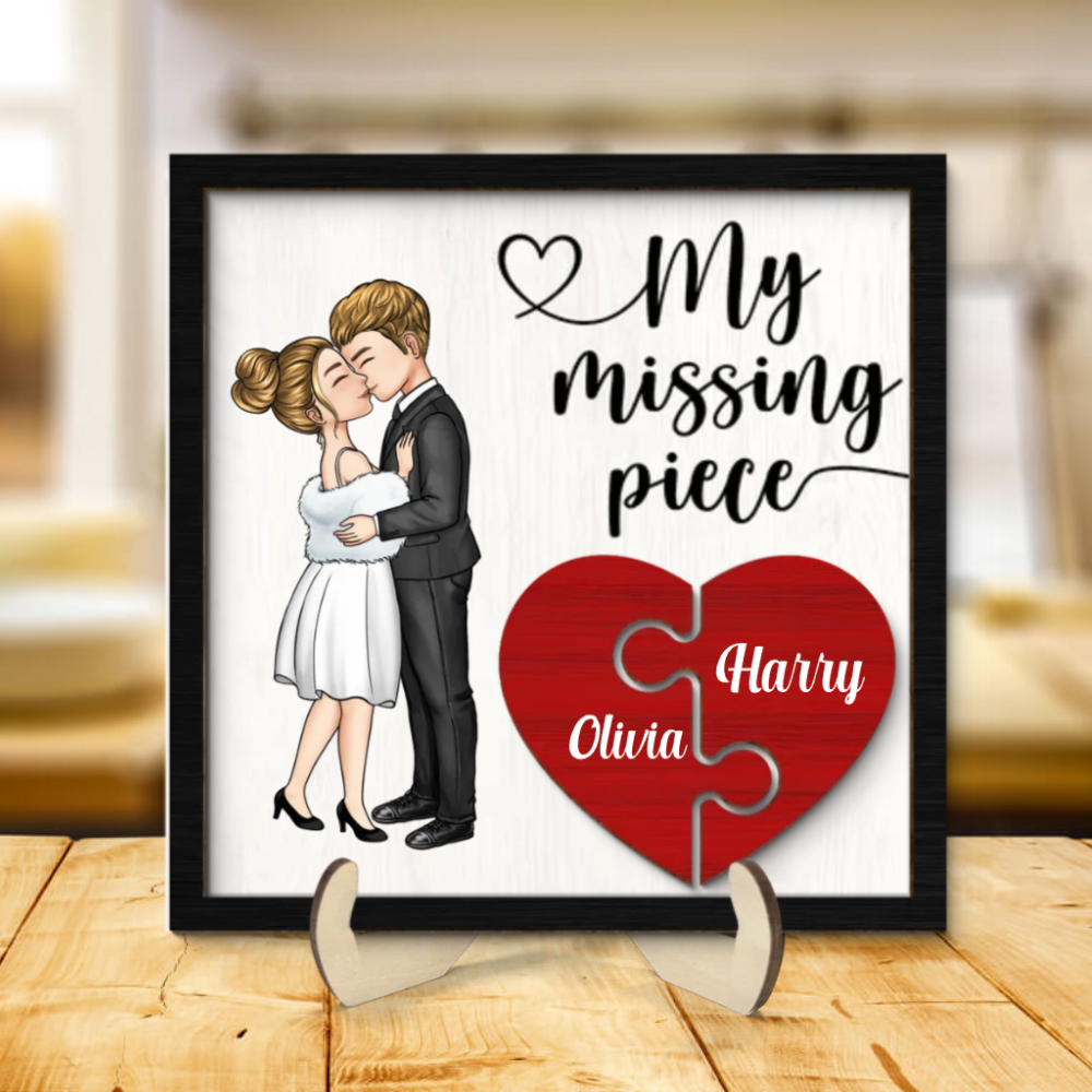 My Missing Piece - Personalized Square Picture Frame - Gift For Couple, Valentine's Gift